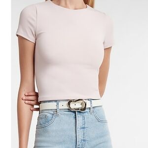 🙋Epic Threads ribbed pink crop top,  short sleeve Sz XL Excellent condit